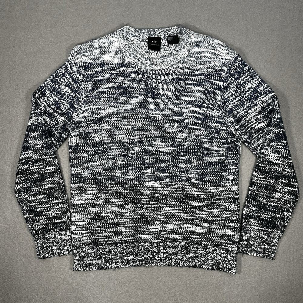 Armani Exchange A|X Marled Knit Sweater Mens S Fits M Wool Mohair Crew